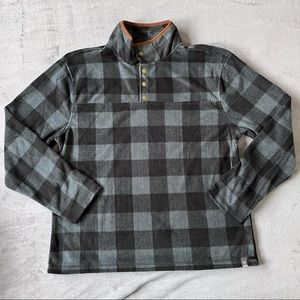 NWT Jachs New York Mens Fleece Sweater Buffalo Check Grey Black Size Medium